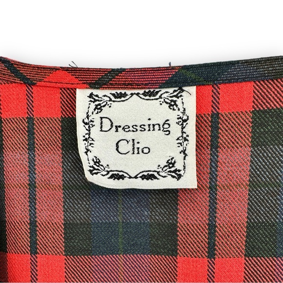 Vintage Made in USA Dressing Clio Red Plaid Sleeveless Midi / Maxi Dress sz M - Picture 6 of 8